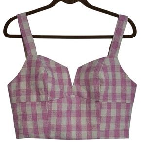 Fashion Nova Tweed Corset Top Pink Combo Size Medium